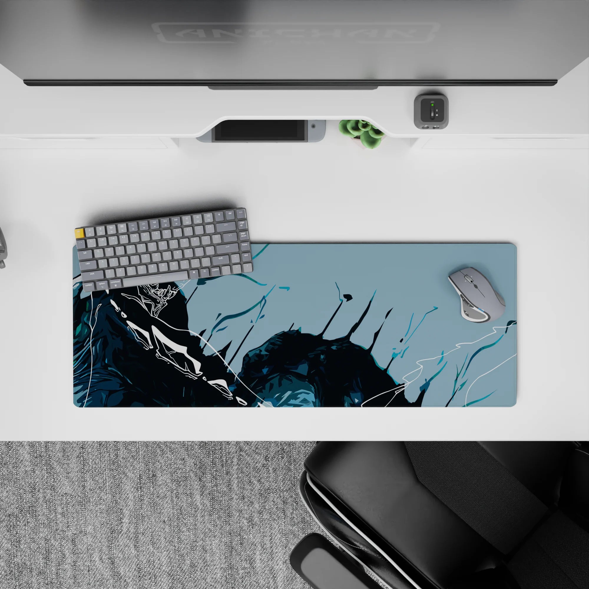 Abstract Deskmat | Mousepad | Deskpad - Dragon&#39;s Abyss - AniChan