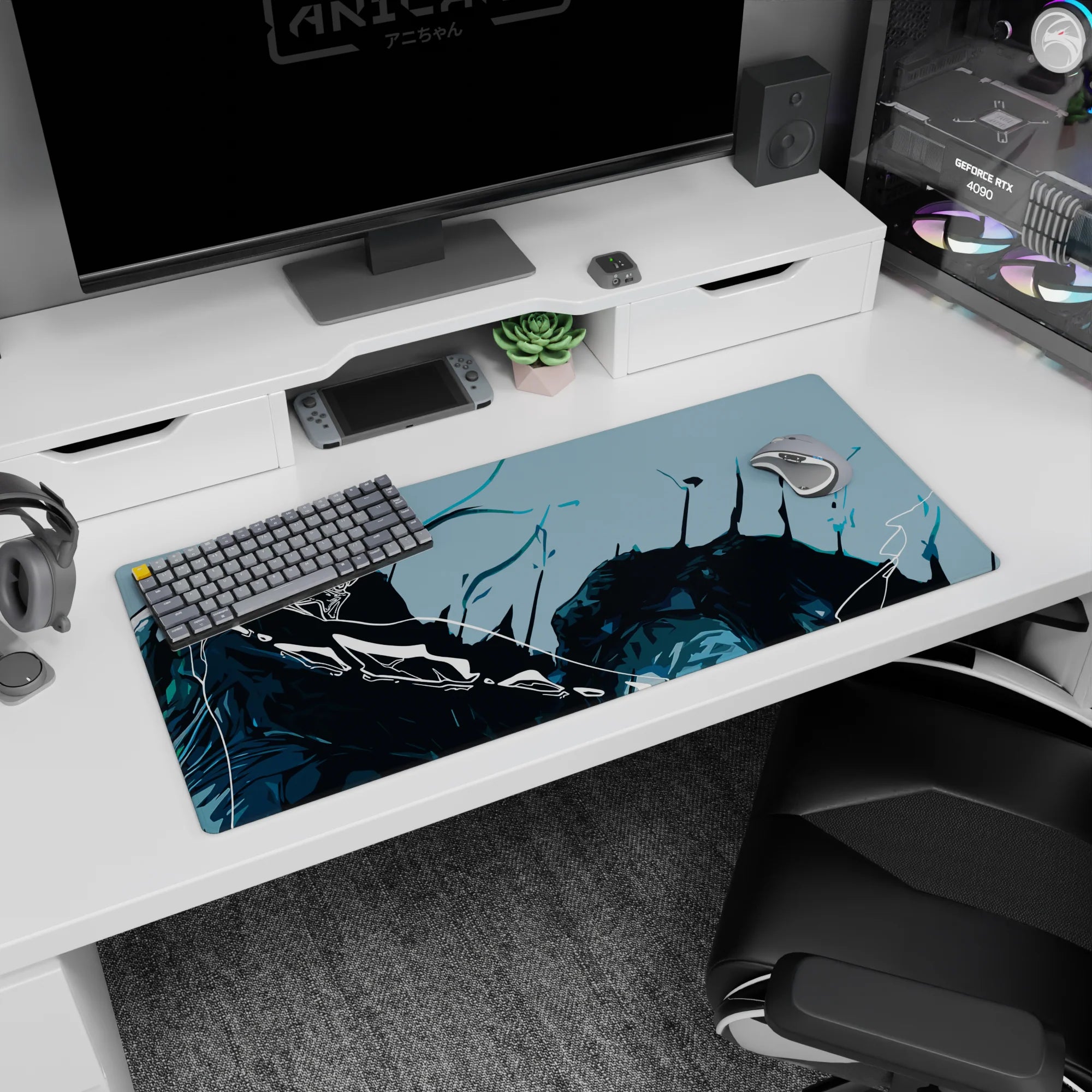 Abstract Deskmat | Mousepad | Deskpad - Dragon's Abyss - AniChan