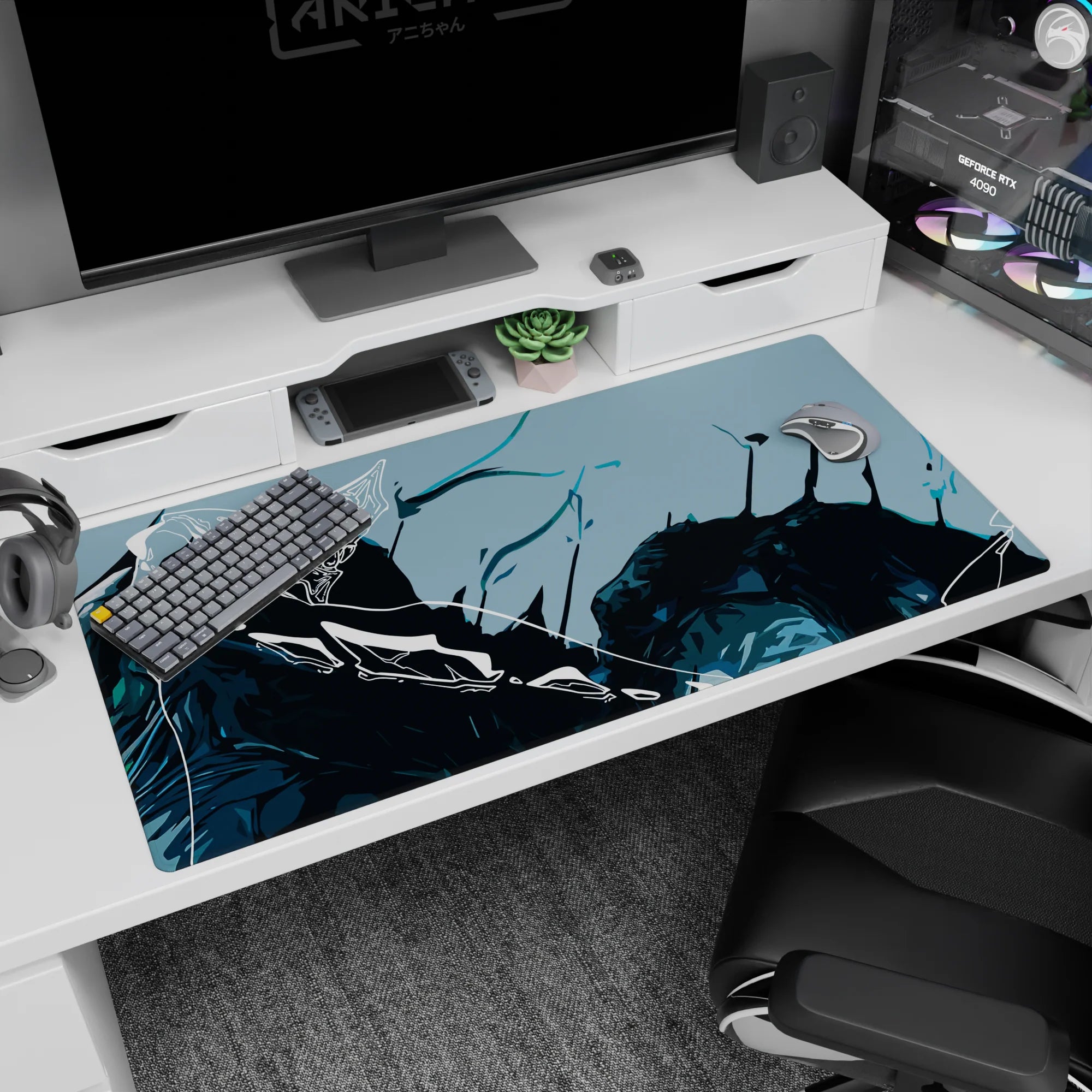 Abstract Deskmat | Mousepad | Deskpad - Dragon's Abyss - AniChan