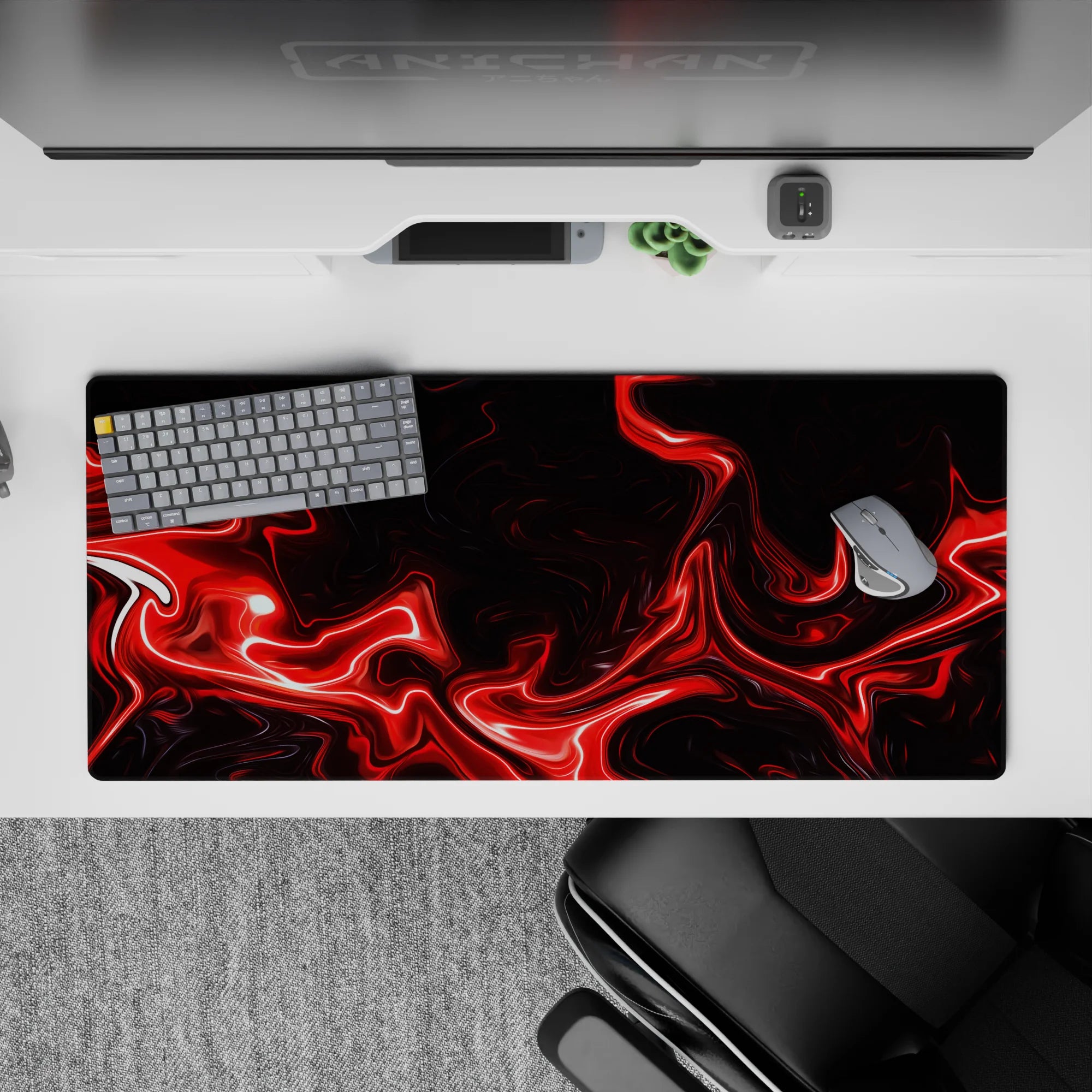 Liquid Abstract Deskmat | Mousepad | Deskpad - Fiery Surge - AniChan