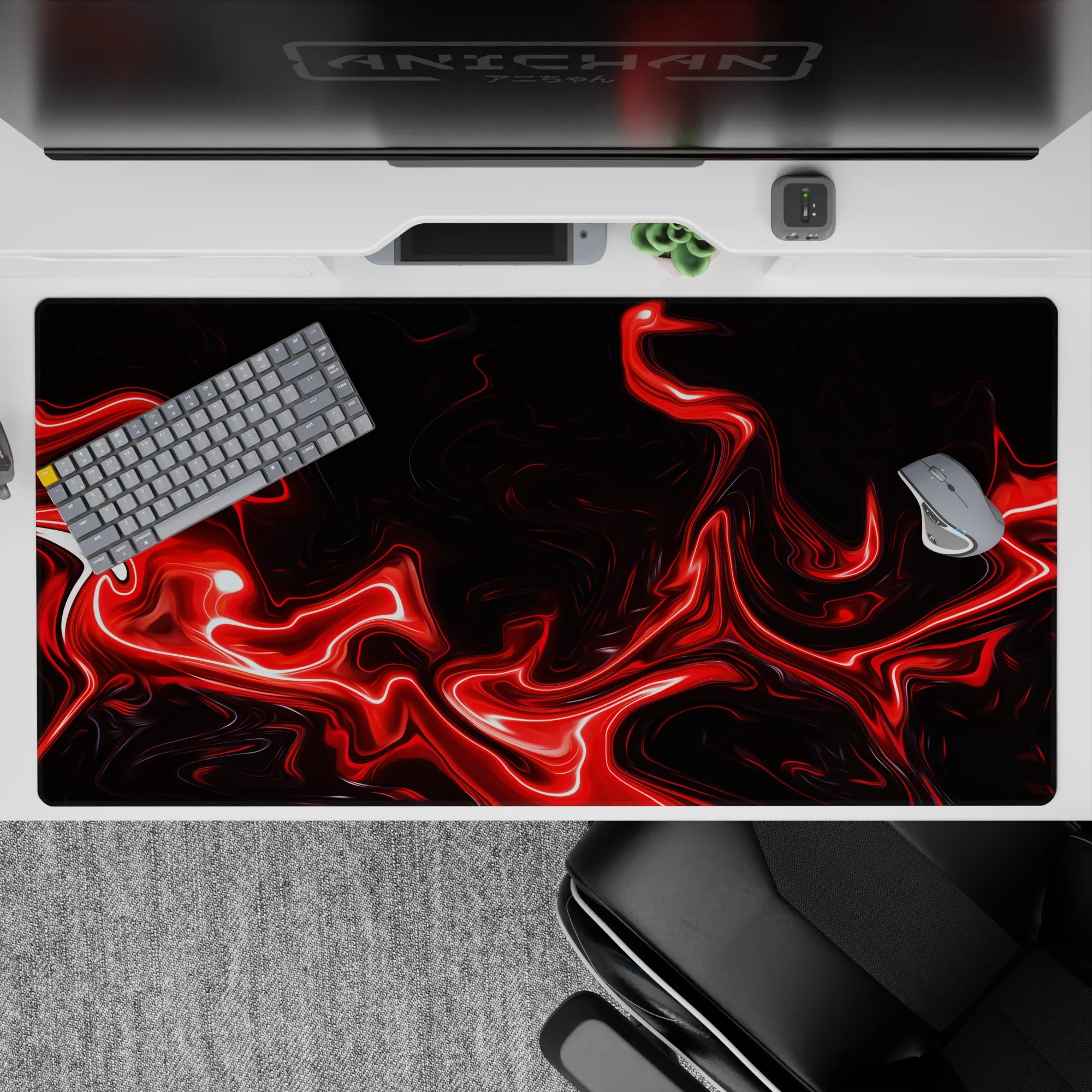 Liquid Abstract Deskmat | Mousepad | Deskpad - Fiery Surge - AniChan