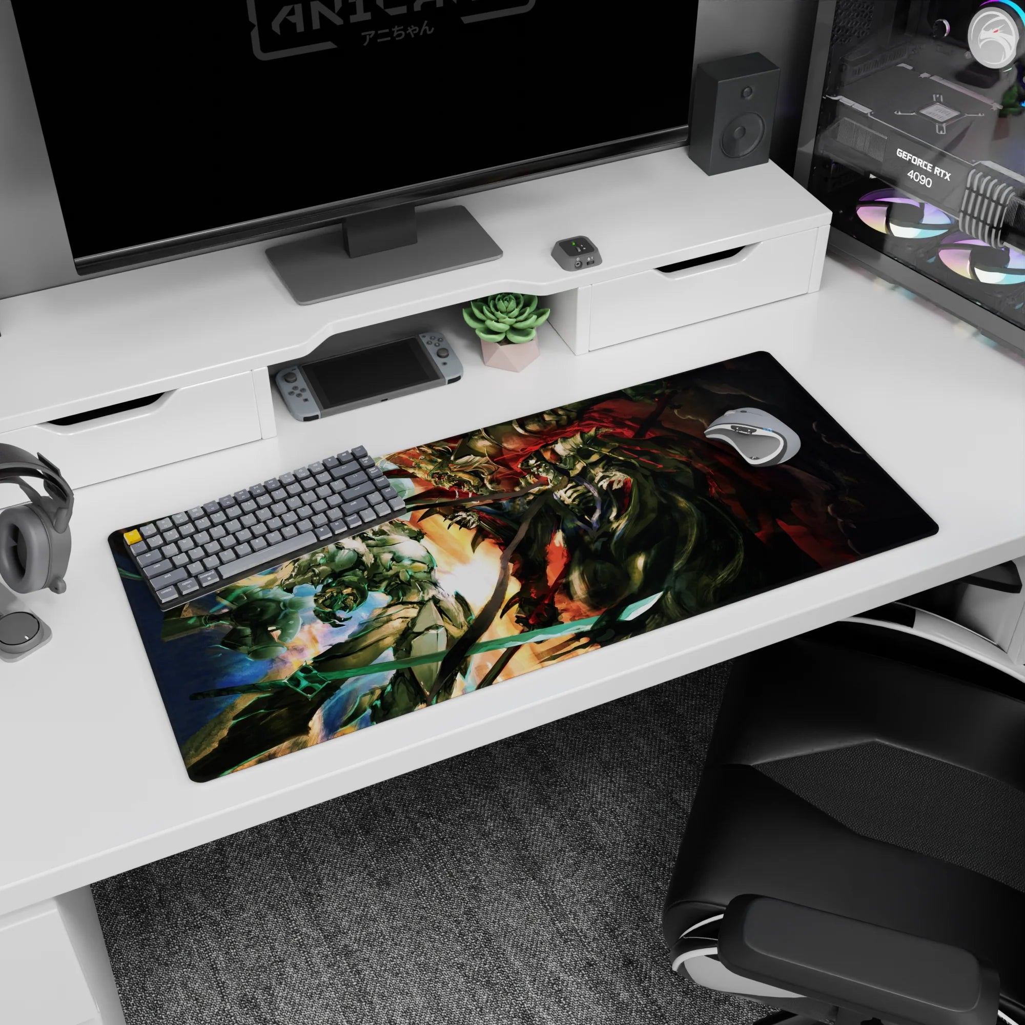 Overlord Deskmat | Mousepad | Deskpad - Battle of the Dark Lords - AniChan