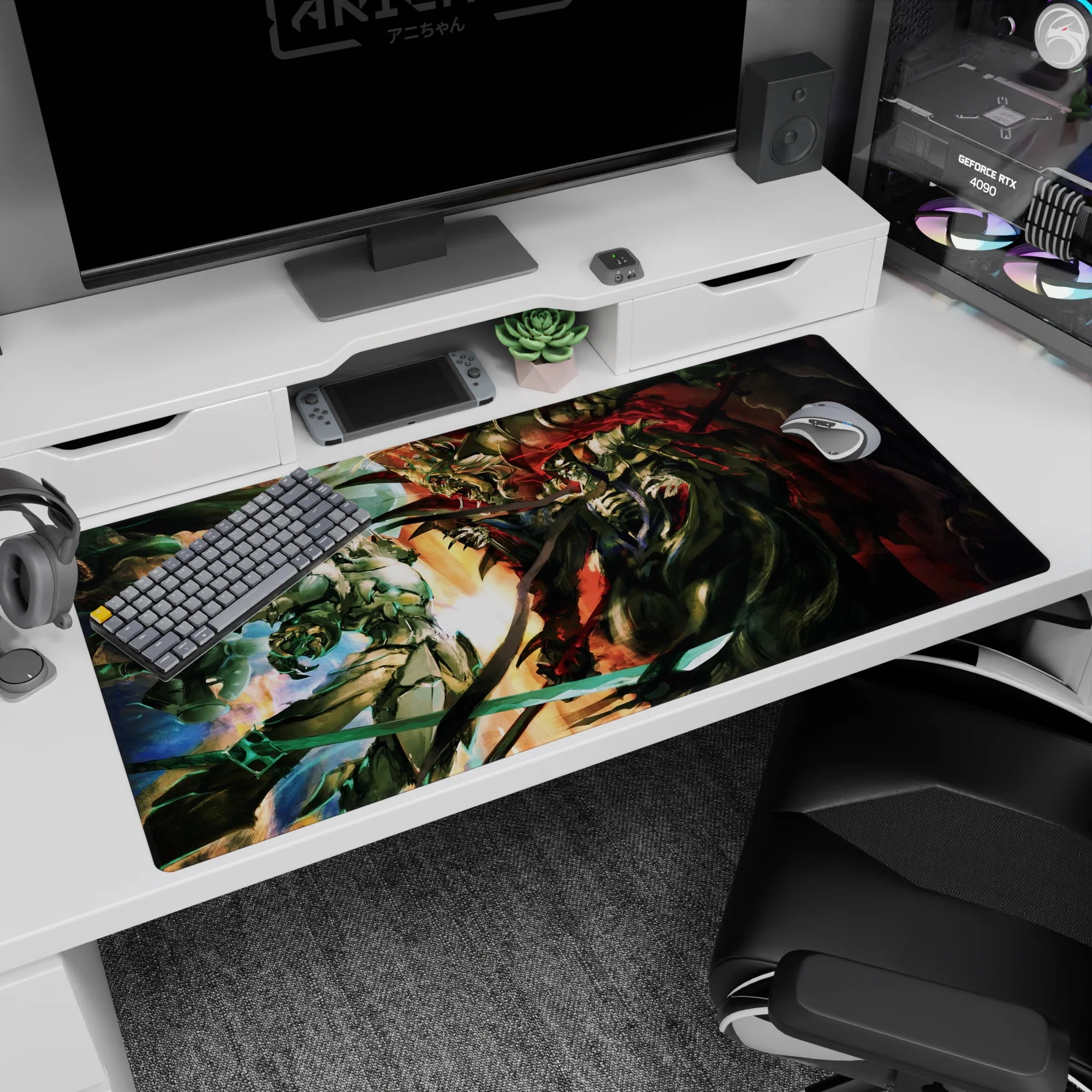 Overlord Deskmat | Mousepad | Deskpad - Battle of the Dark Lords - AniChan