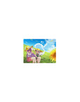 14x10 inches classic anime girl mouse pad with meadow lounge scene, straw hats, petals, crisp print.