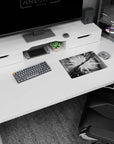 14x10 inches anime mouse pad showing two fighters’ hands clashing mid-strike, white impact burst and debris.