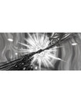 Anime desk pad 36x16 inches with two hands clashing in a starburst, speed lines and swirling ink smoke.
