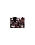 Gothic anime girl mouse pad with winged vampire over castle skyline, 14x10 inches.