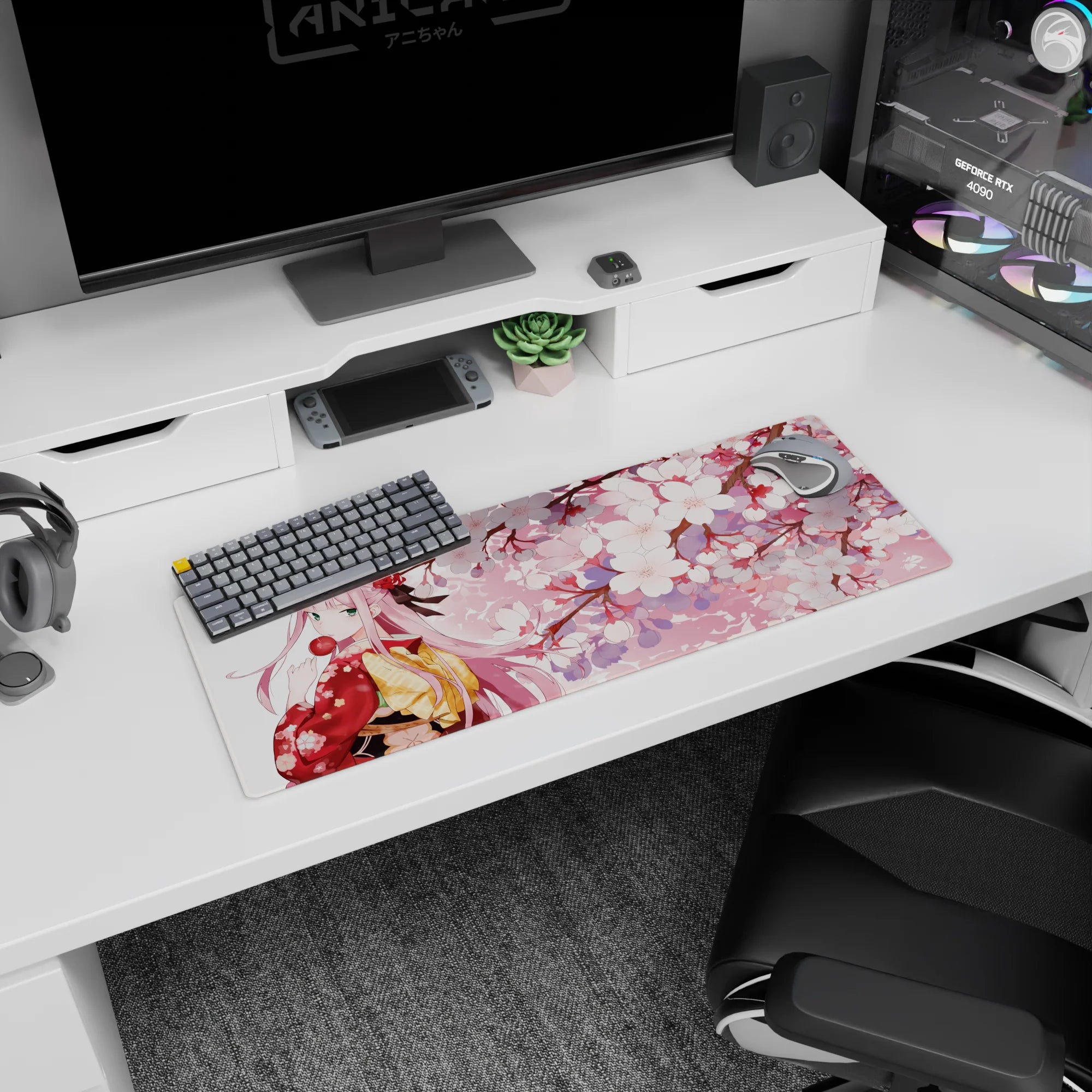 Darling In The Franxx Deskmat | Mousepad | Deskpad - Sakura Dream Zero Two - AniChan