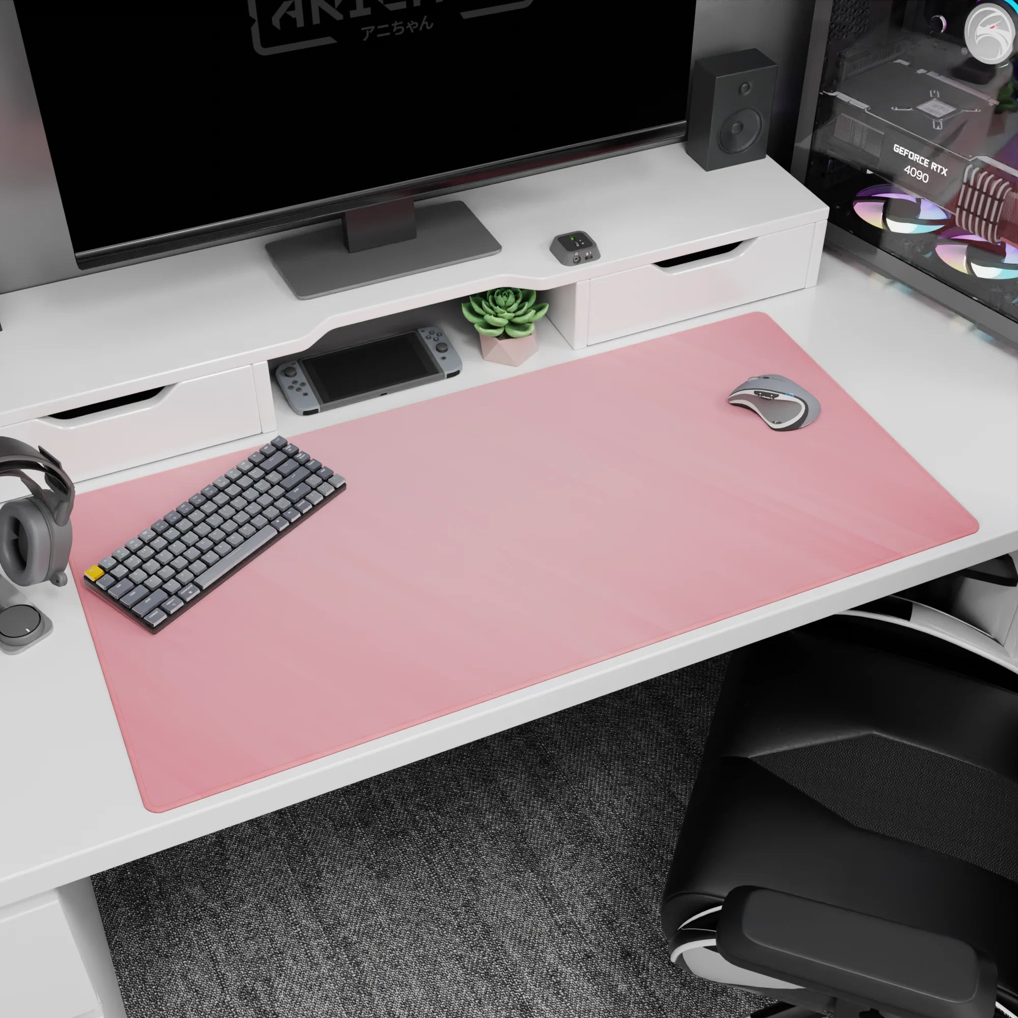 Abstract Deskmat | Mousepad | Deskpad - Blush Minimalist - AniChan