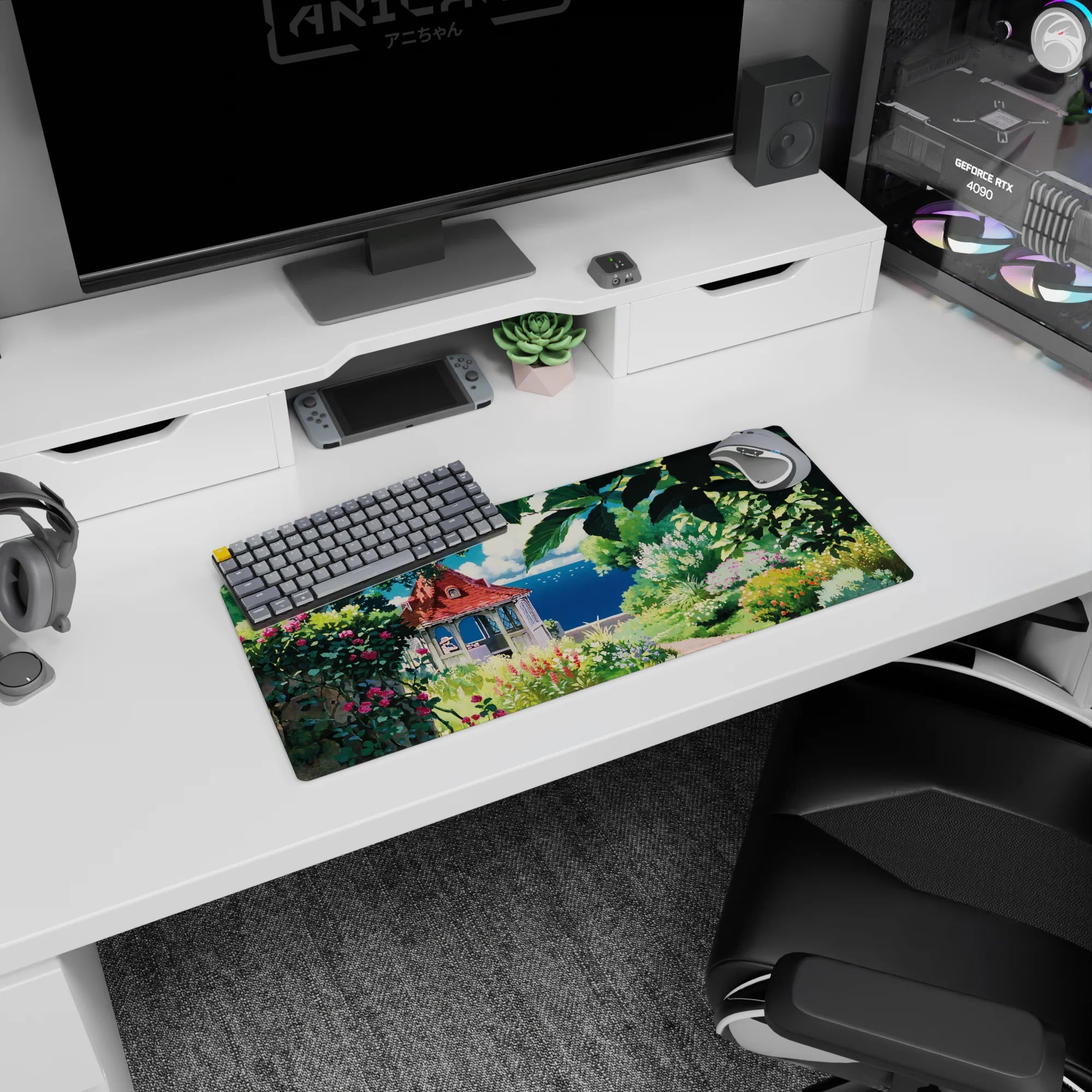 Fantasy Landscapes Deskmat | Mousepad | Deskpad - Secret Garden Retreat