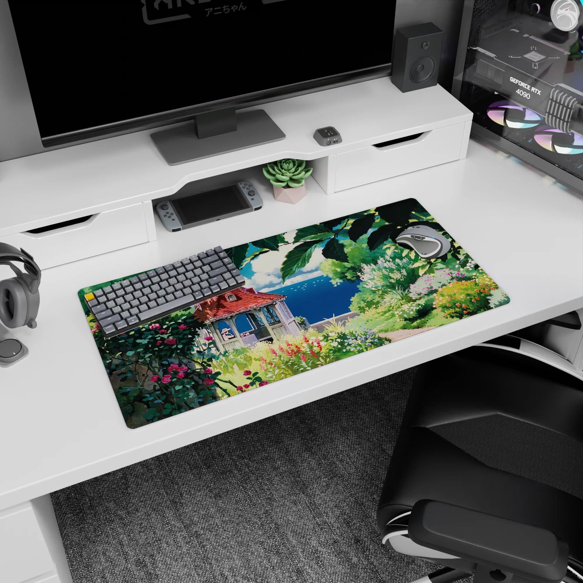 Fantasy Landscapes Deskmat | Mousepad | Deskpad - Secret Garden Retreat