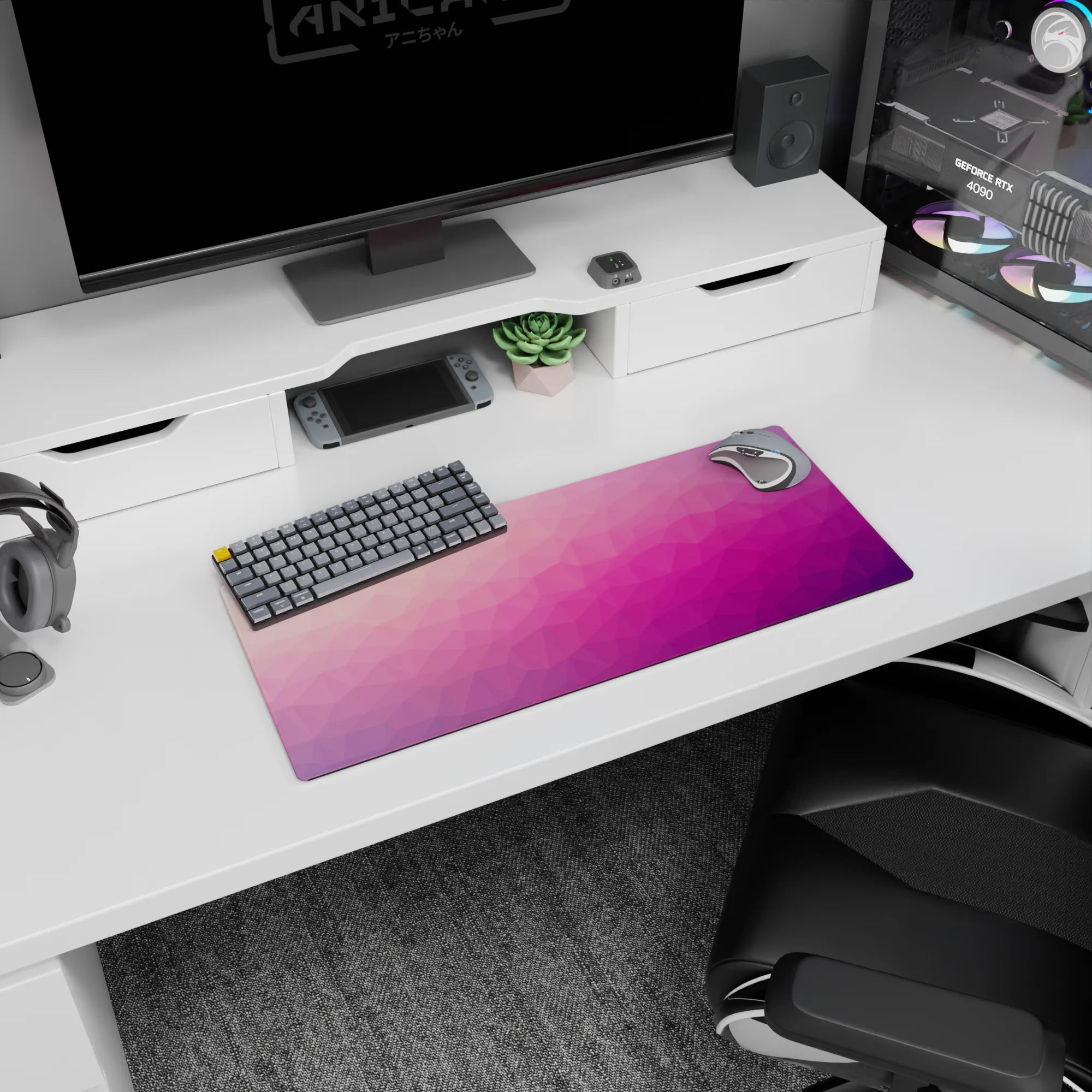 Abstract Deskmat | Mousepad | Deskpad - Radiant Polygon - AniChan