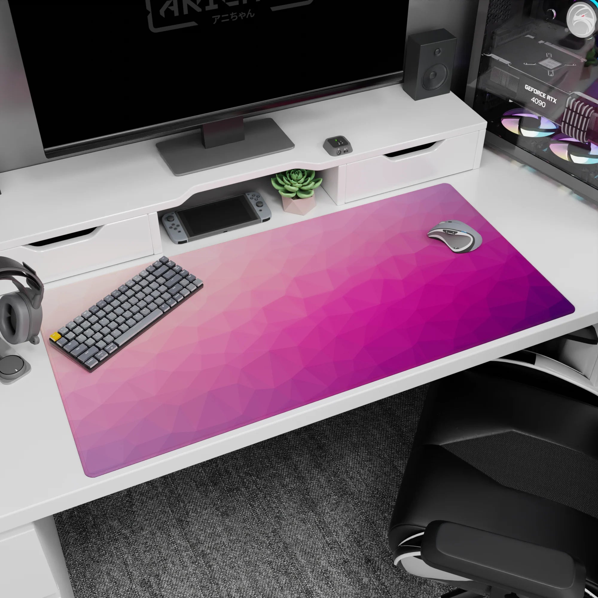 Abstract Deskmat | Mousepad | Deskpad - Radiant Polygon - AniChan