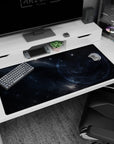 Starlit cosmic map scene desk pad 40x20 inches featuring a crisp magic circle on a dark galaxy.