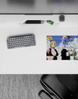 Anime mouse pad featuring Tōshirō Hitsugaya and Rangiku Matsumoto from Bleach, size 14x10 inches, icy and dynamic design.