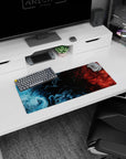 Liquid Abstract Deskmat | Mousepad | Deskpad - Blue-Red Collision - AniChan