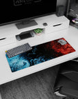 Liquid Abstract Deskmat | Mousepad | Deskpad - Blue-Red Collision - AniChan