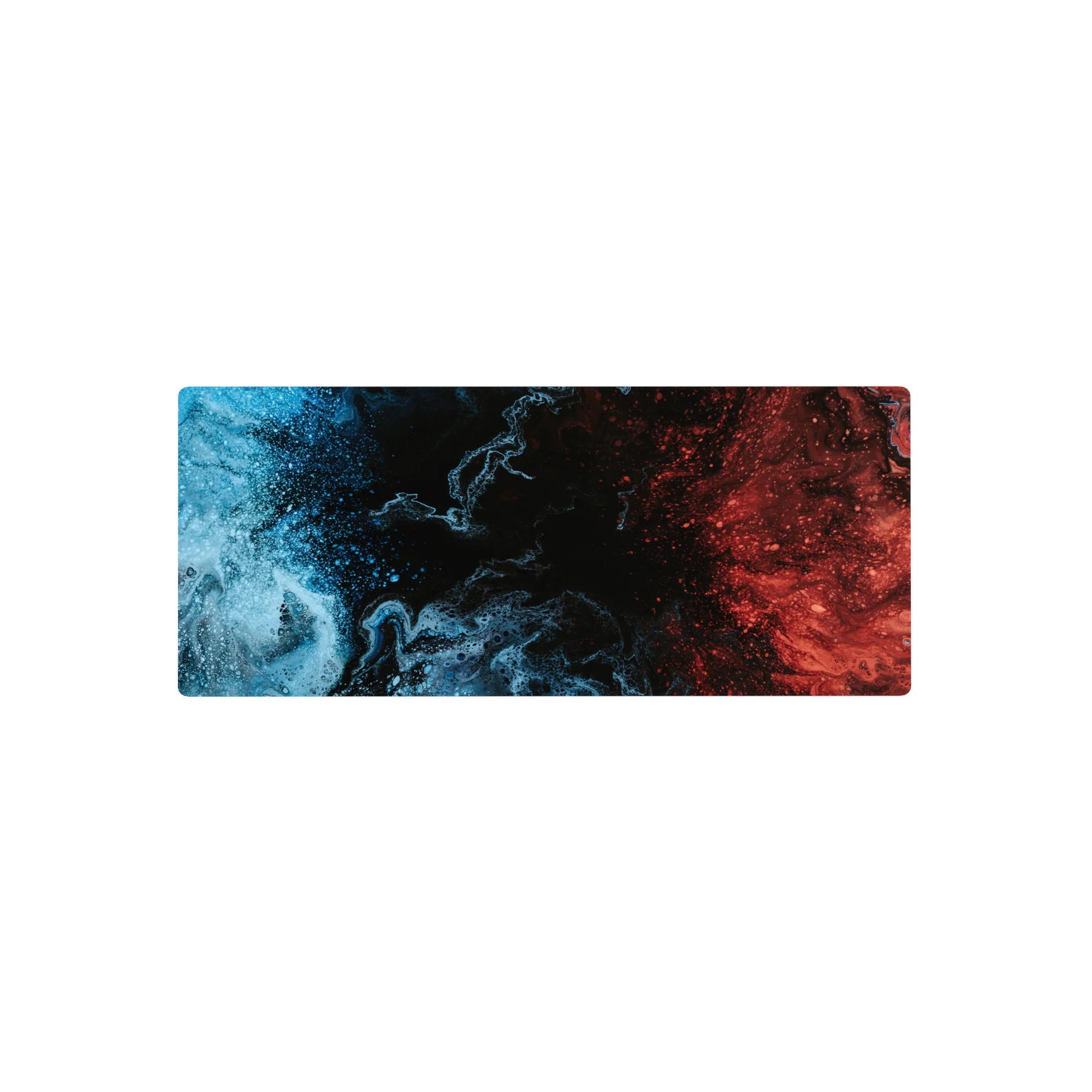 Liquid Abstract Deskmat | Mousepad | Deskpad - Blue-Red Collision - AniChan