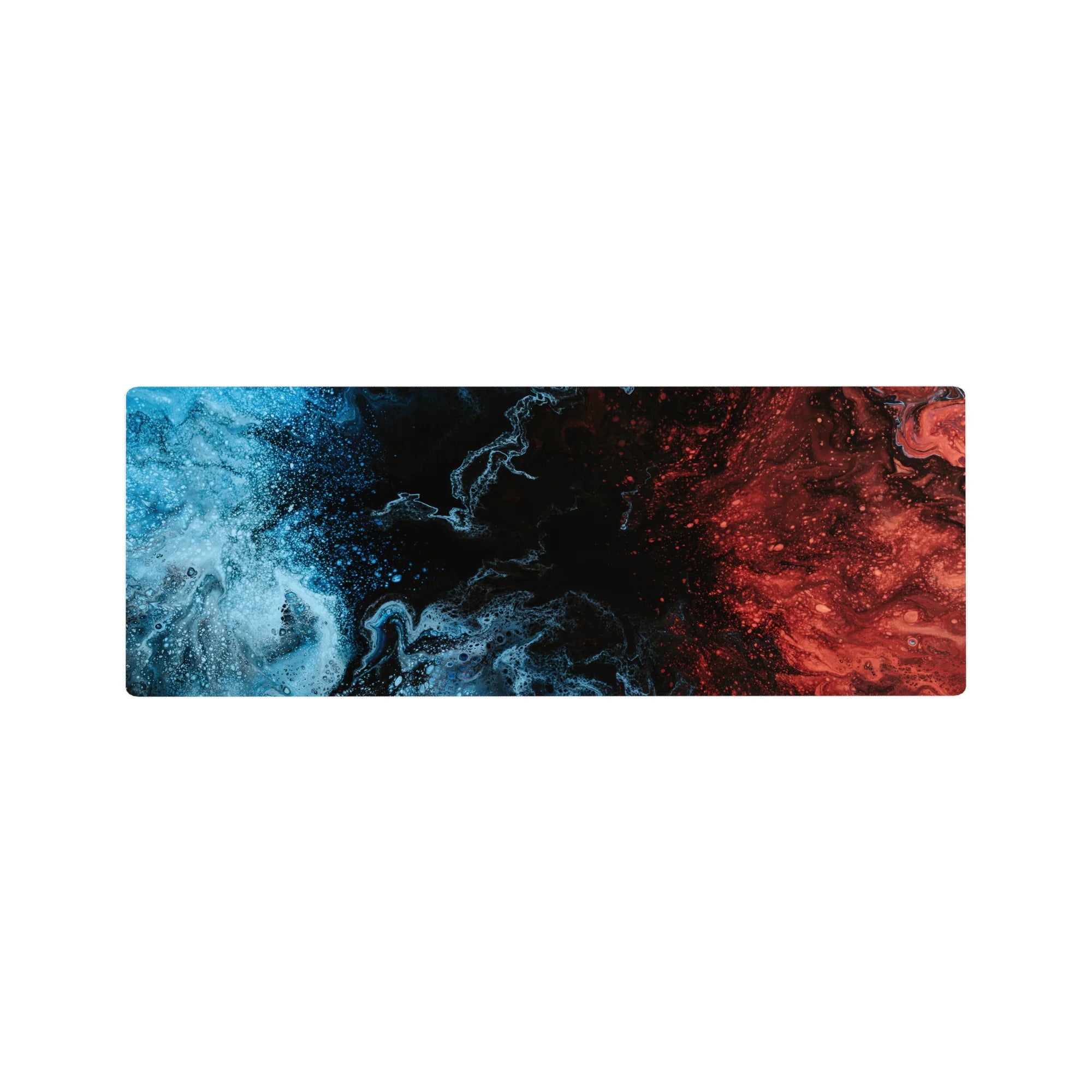 Liquid Abstract Deskmat | Mousepad | Deskpad - Blue-Red Collision - AniChan