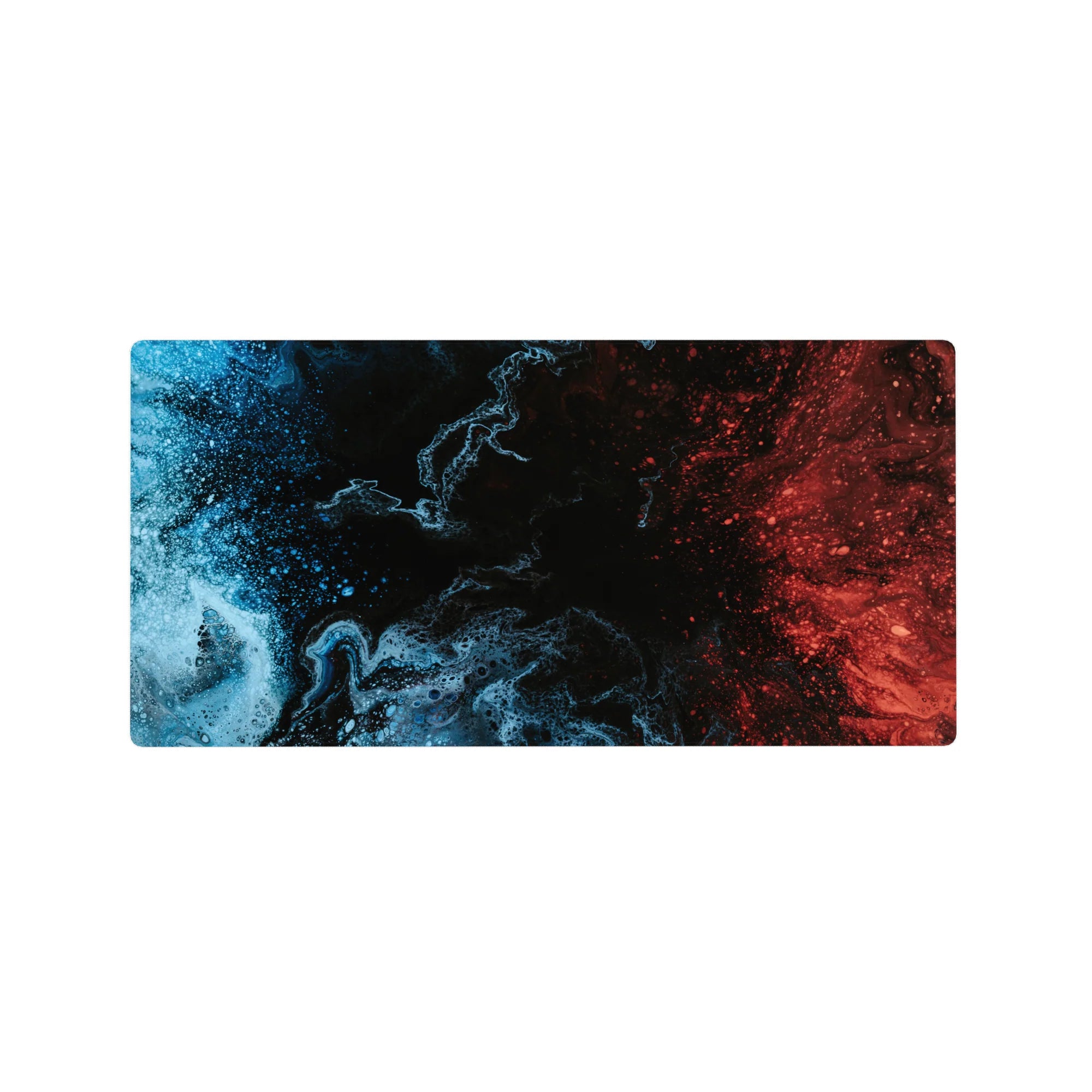 Liquid Abstract Deskmat | Mousepad | Deskpad - Blue-Red Collision - AniChan