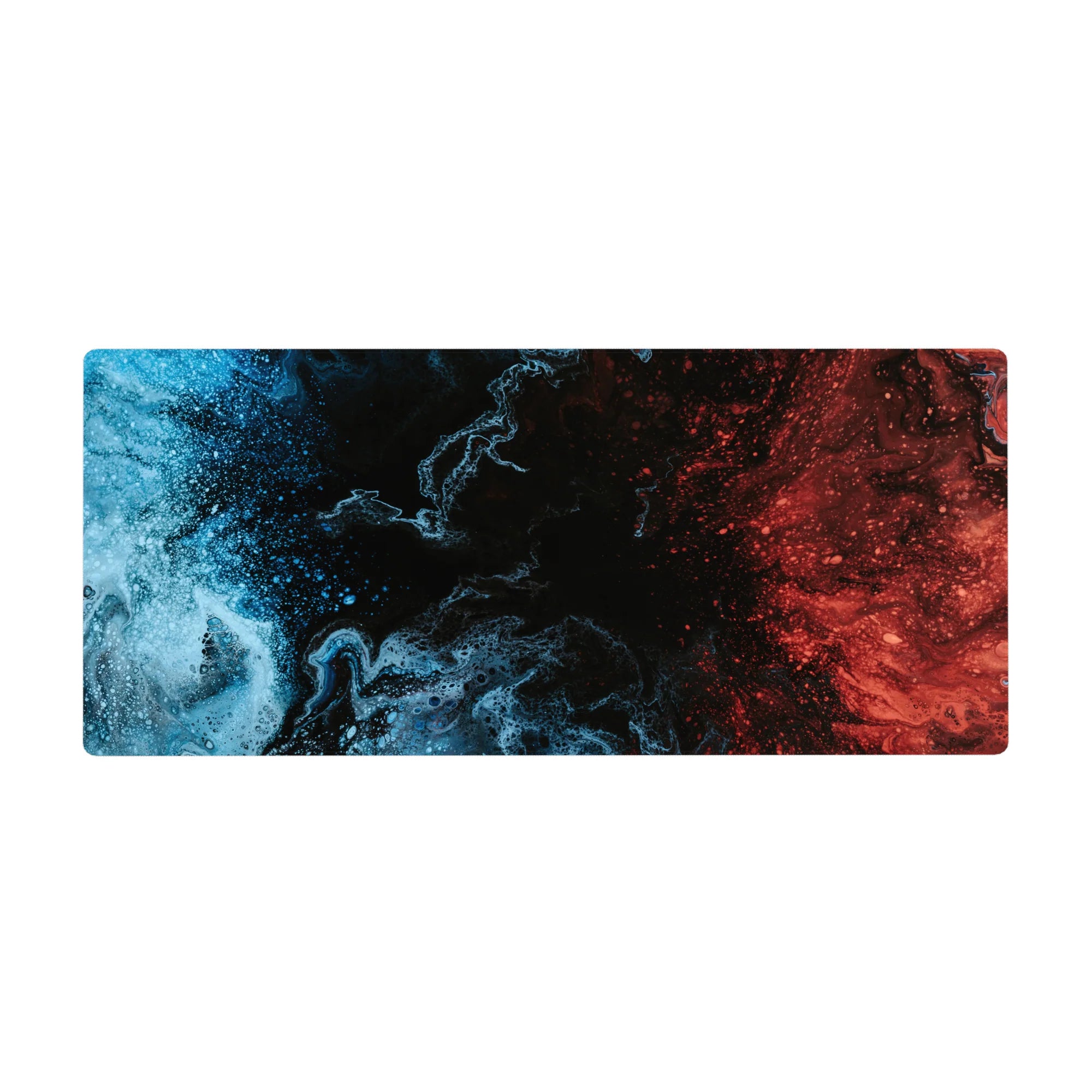 Liquid Abstract Deskmat | Mousepad | Deskpad - Orange-Blue Wave - AniChan