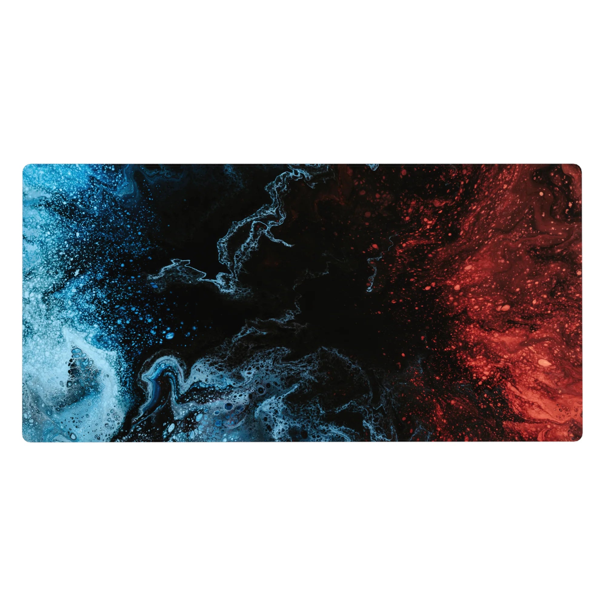 Liquid Abstract Deskmat | Mousepad | Deskpad - Blue-Red Collision - AniChan