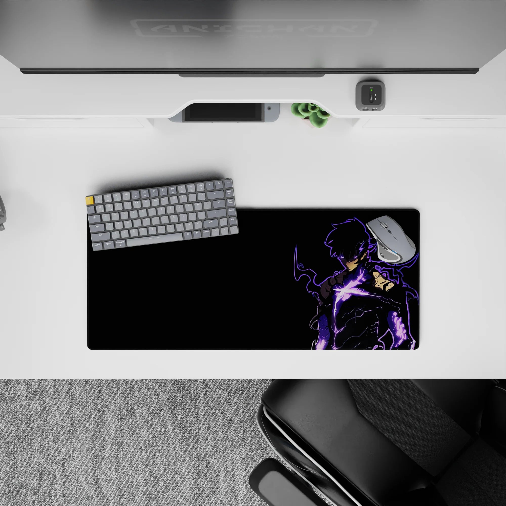 Solo Leveling Deskmat | Mousepad | Deskpad - Neon Power Surge