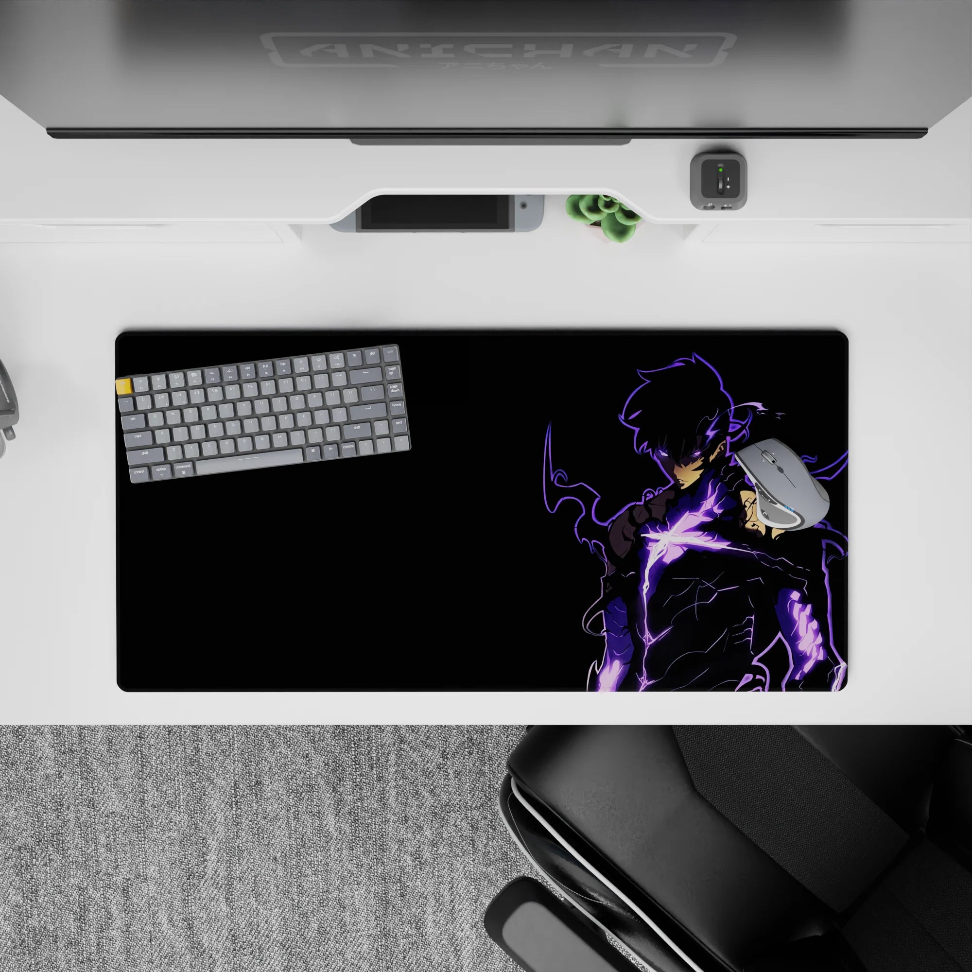 Solo Leveling Deskmat | Mousepad | Deskpad - Neon Power Surge