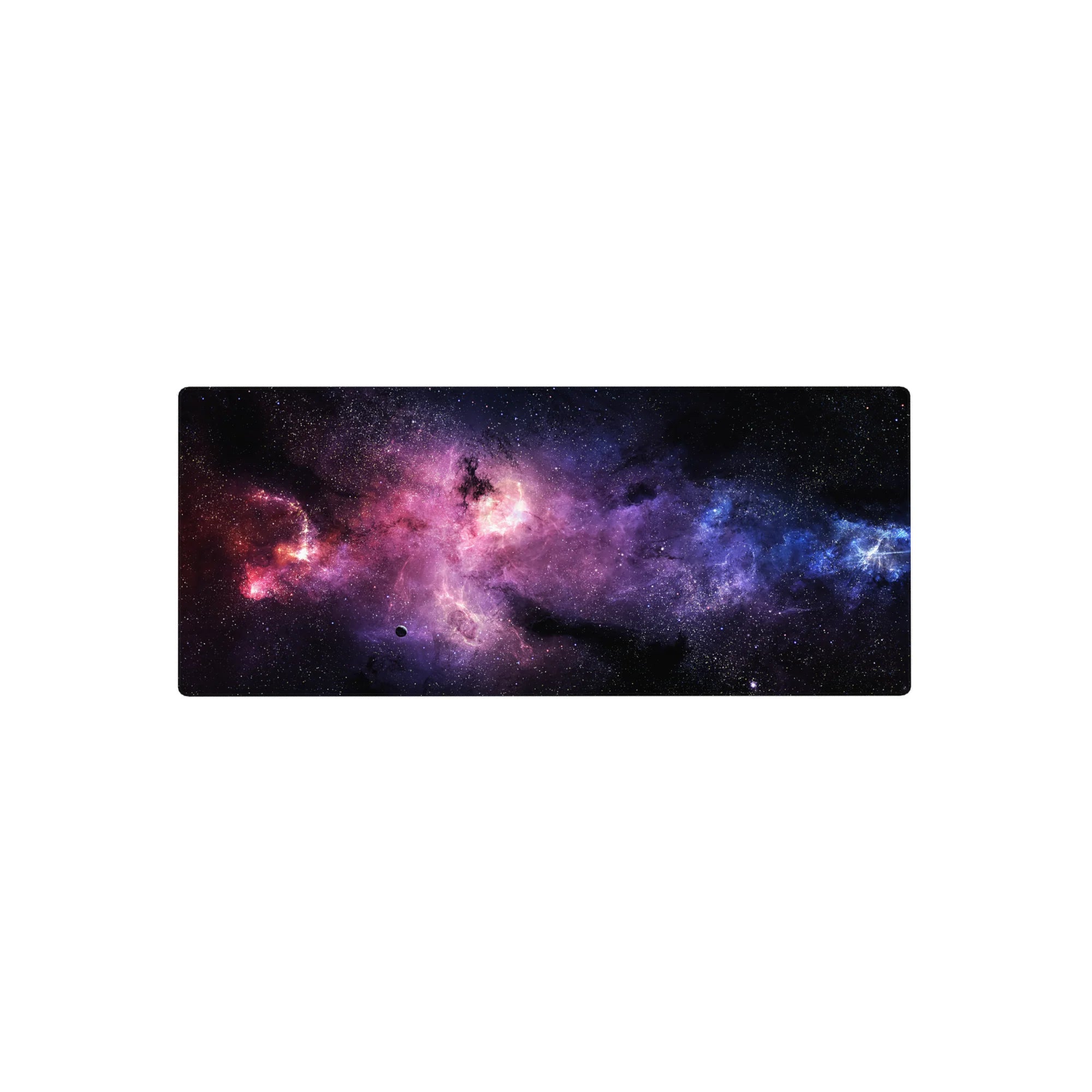 Nebula galaxy desk mouse pad, 28x12 inches, starry space swirl design for smooth tracking.