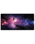 Nebula galaxy desk mouse pad 32x16 inches with starry swirl design for smooth tracking.