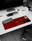 32x12 inches anime girl mouse pad featuring a bold black silhouette schoolgirl with Japanese text on red.