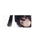 28x12 inches anime girl mouse pad with dark-haired bunny girl, violet eyes, and clean white background.