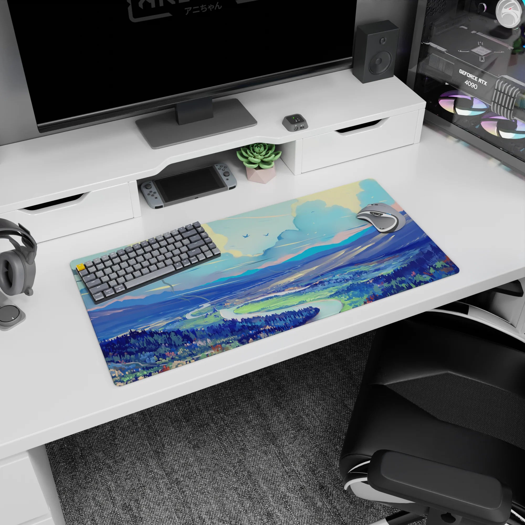 Fantasy Landscapes Deskmat | Mousepad | Deskpad - Valley Serenity