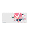 28x12 inches anime girl mouse pad with Zero Two freefall design, ribbons, blue accents, and red shoes.