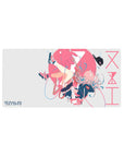 32x16 inches anime girl mouse pad with Zero Two freefall art, ribbons, blue accents, and red shoes.