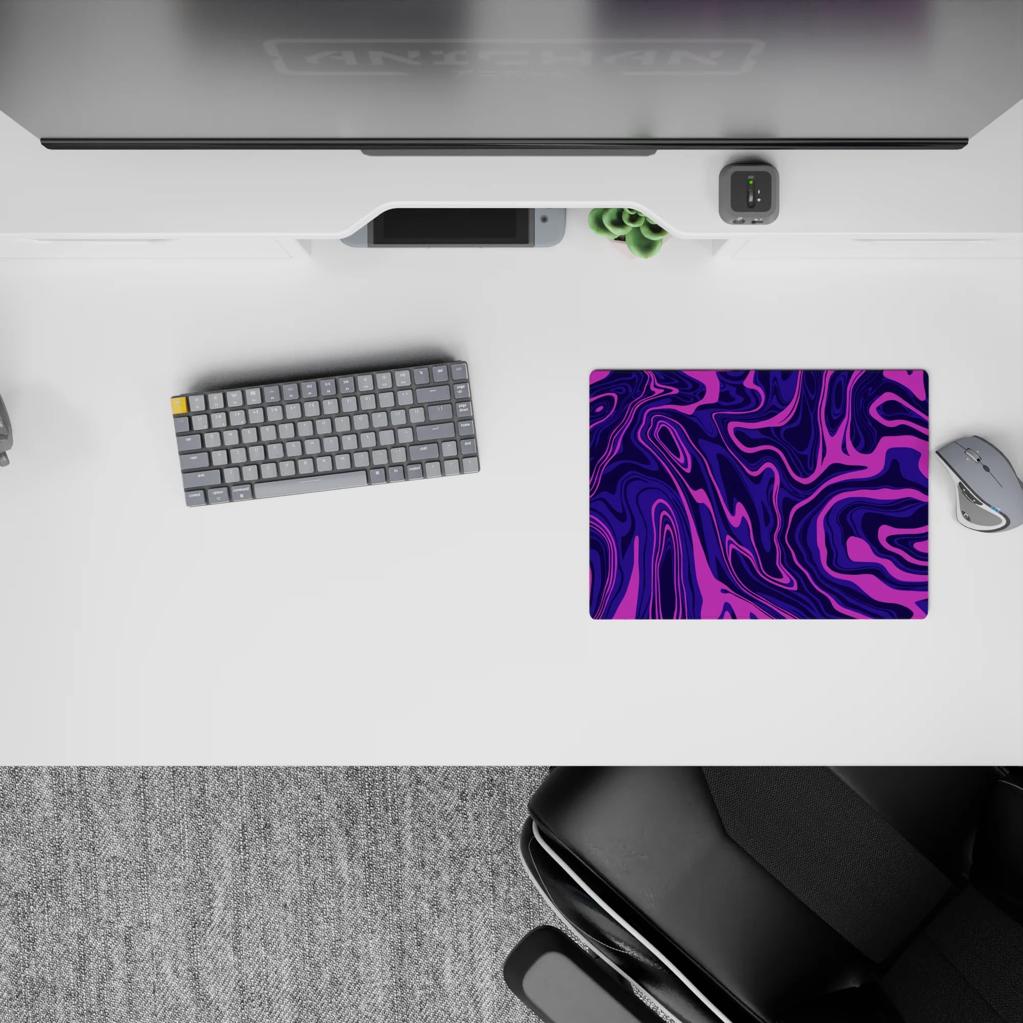 Liquid Abstract Deskmat | Mousepad | Deskpad - Purple Swirl Motion - AniChan