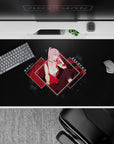 Anime mouse pad 40x20 inches, featuring Zero Two from Darling in the Franxx with neon-lit, red pop-art design.
