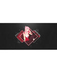 Anime desk pad 36x16 inches featuring Zero Two from Darling in the Franxx, with neon reds and map-textured background.
