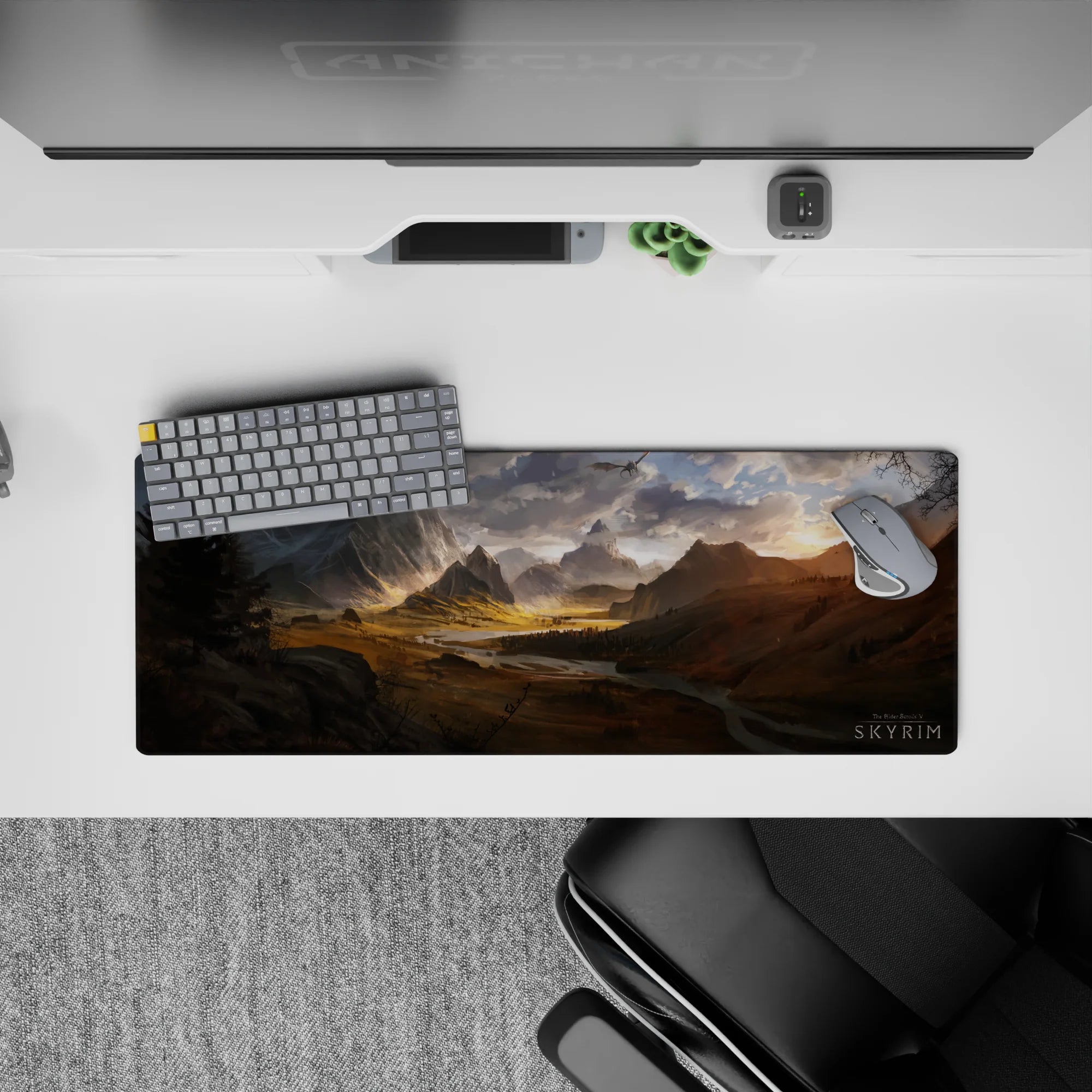 Fantasy Landscapes Deskmat | Mousepad | Deskpad - Epic Dragon Valley