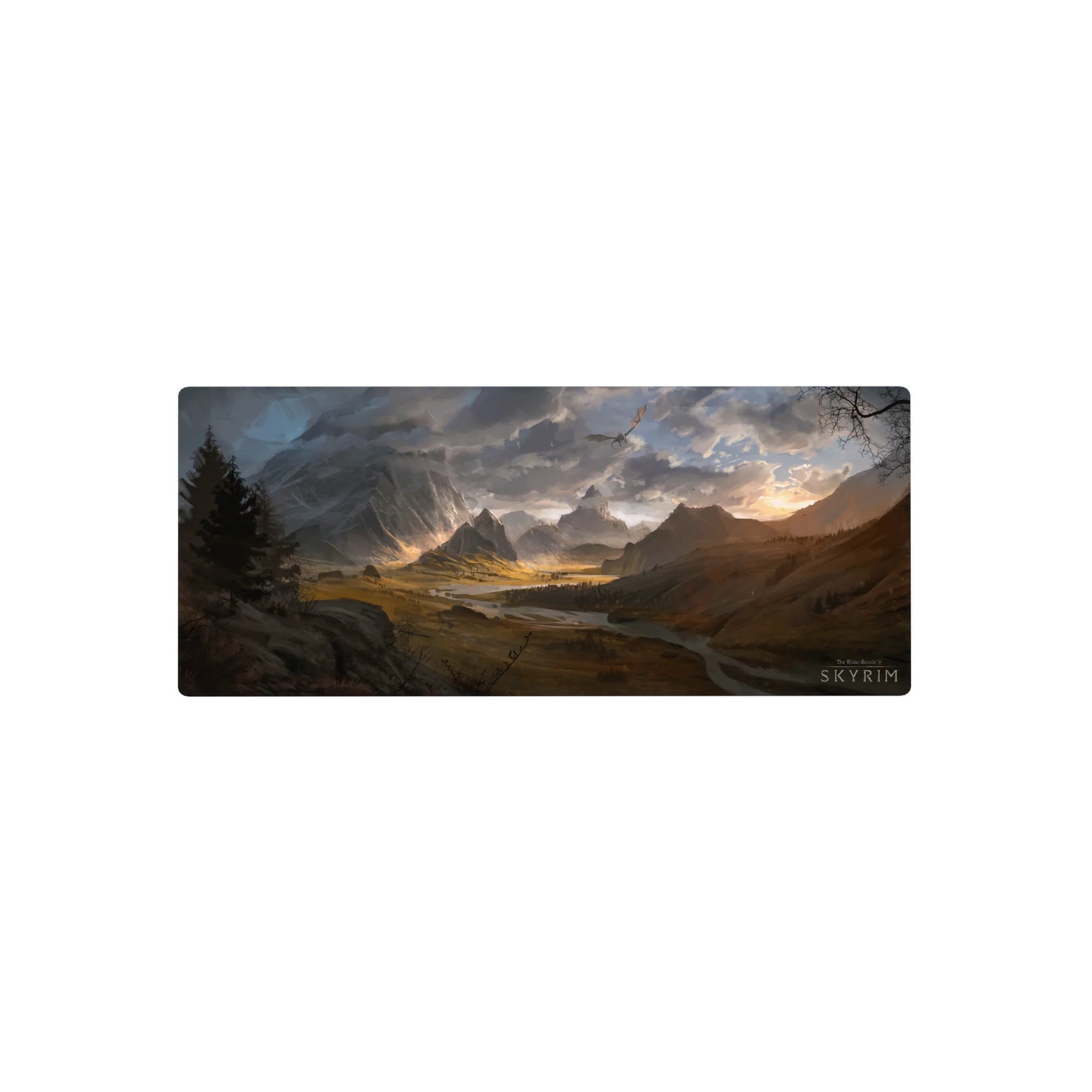 Fantasy Landscapes Deskmat | Mousepad | Deskpad - Epic Dragon Valley