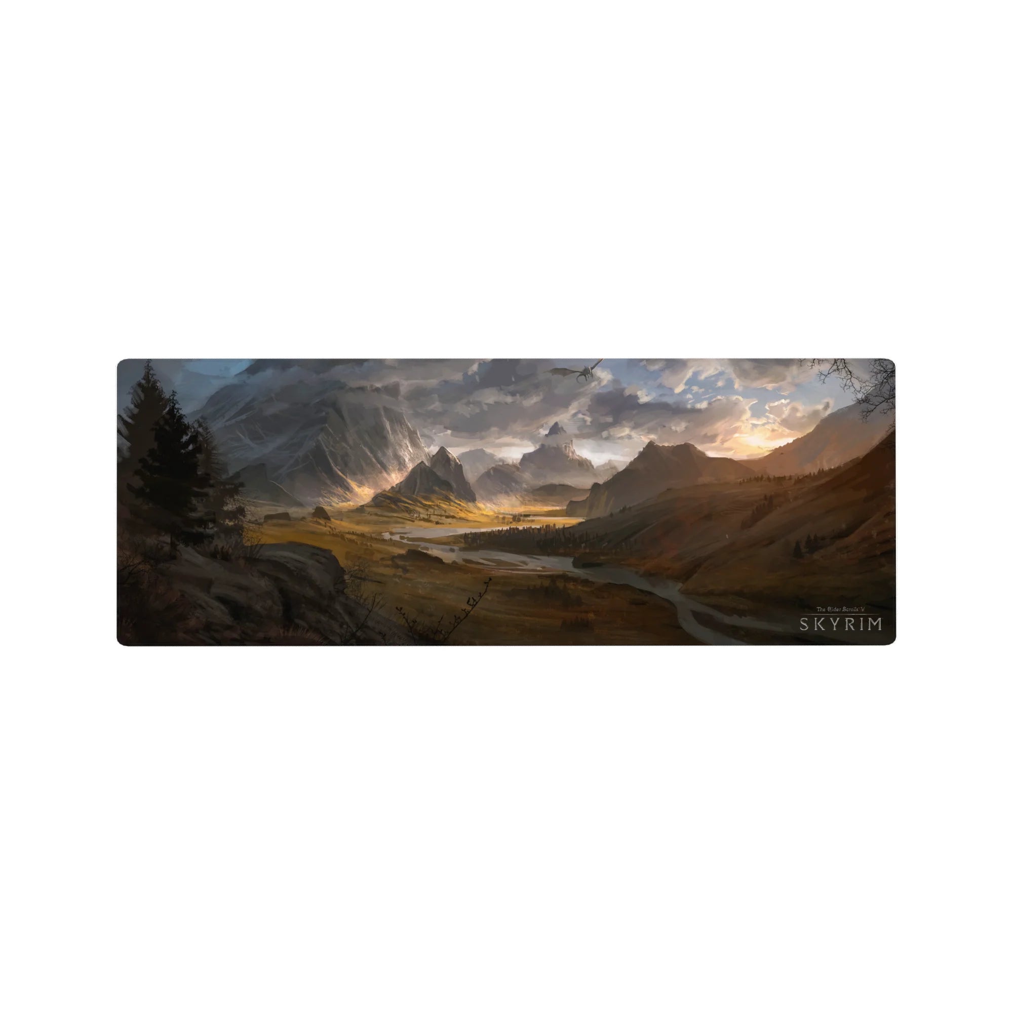 Fantasy Landscapes Deskmat | Mousepad | Deskpad - Epic Dragon Valley