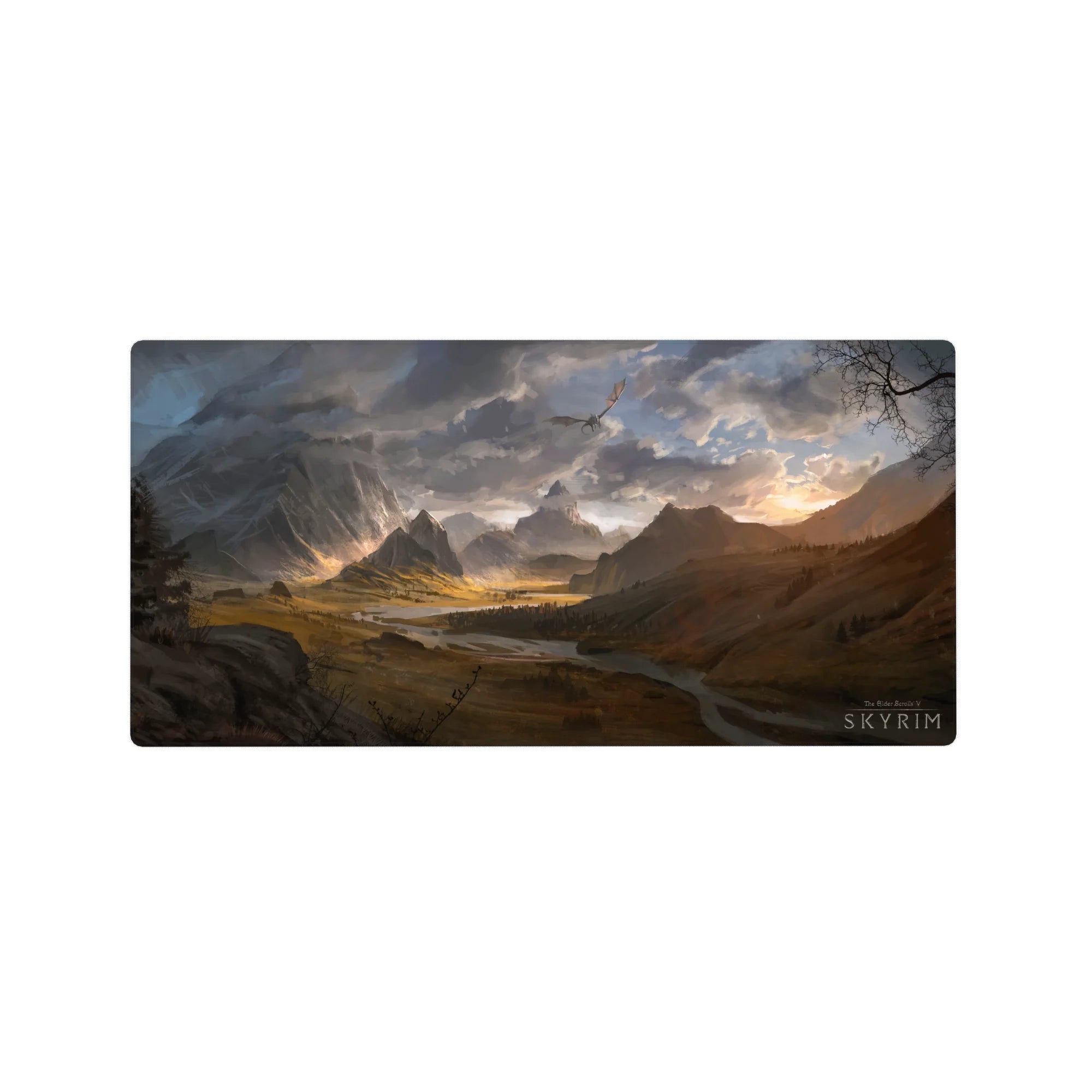 Fantasy Landscapes Deskmat | Mousepad | Deskpad - Epic Dragon Valley