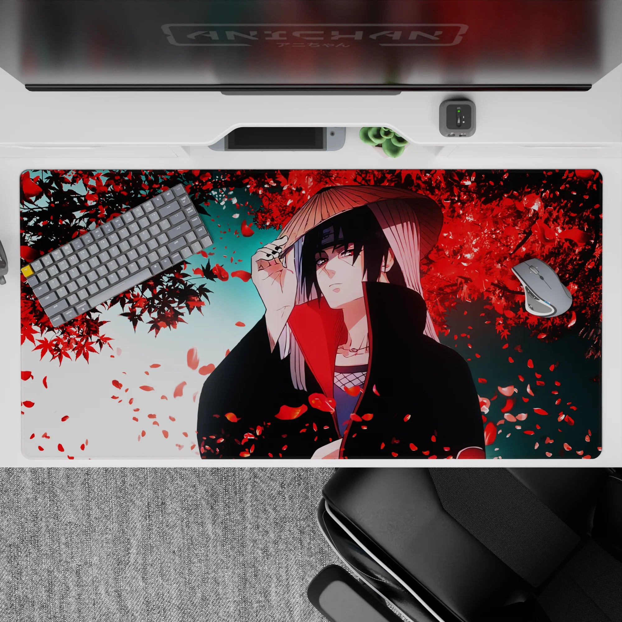 Naruto Deskmat | Mousepad | Deskpad - Fallen Petals of Itachi - AniChan