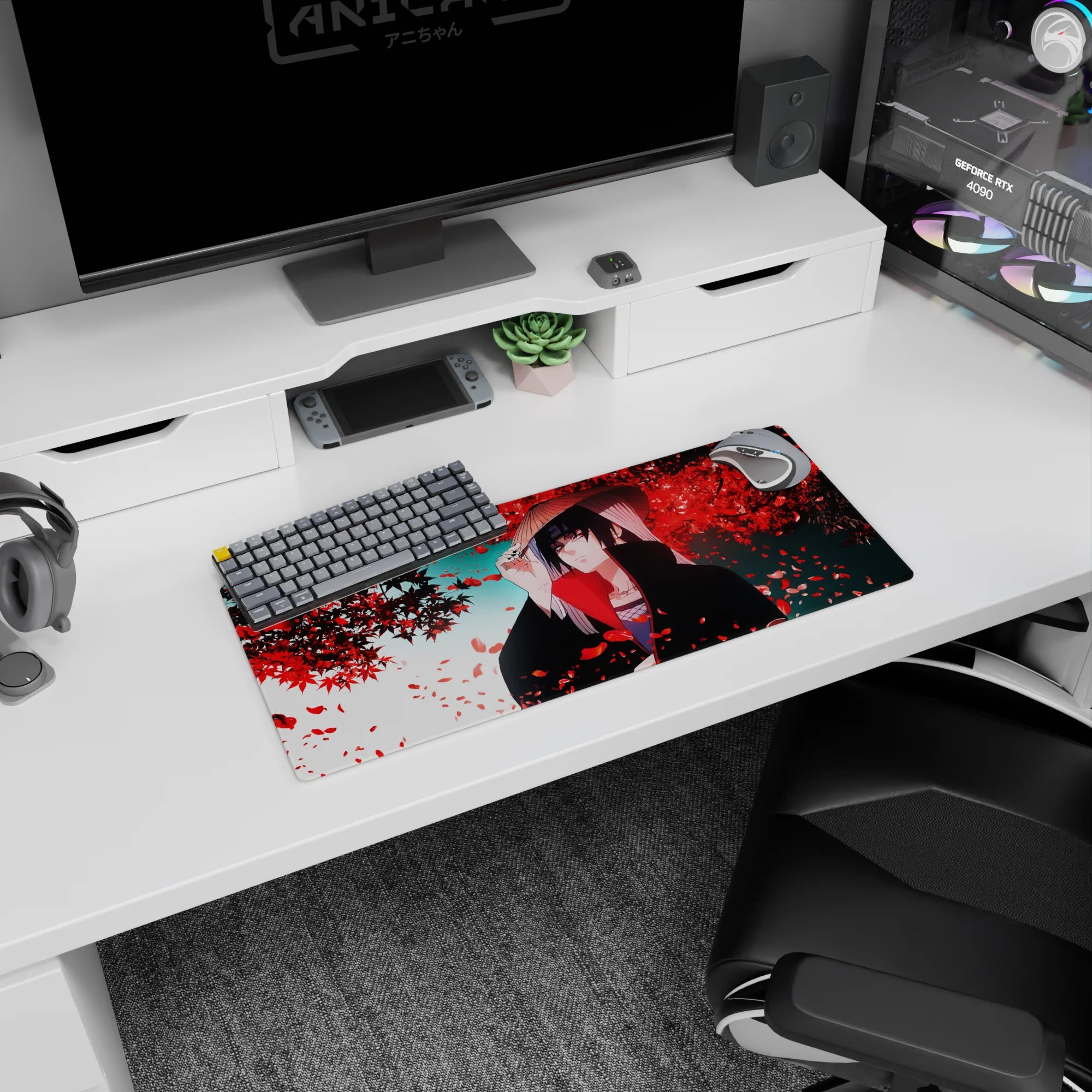 Naruto Deskmat | Mousepad | Deskpad - Fallen Petals of Itachi - AniChan