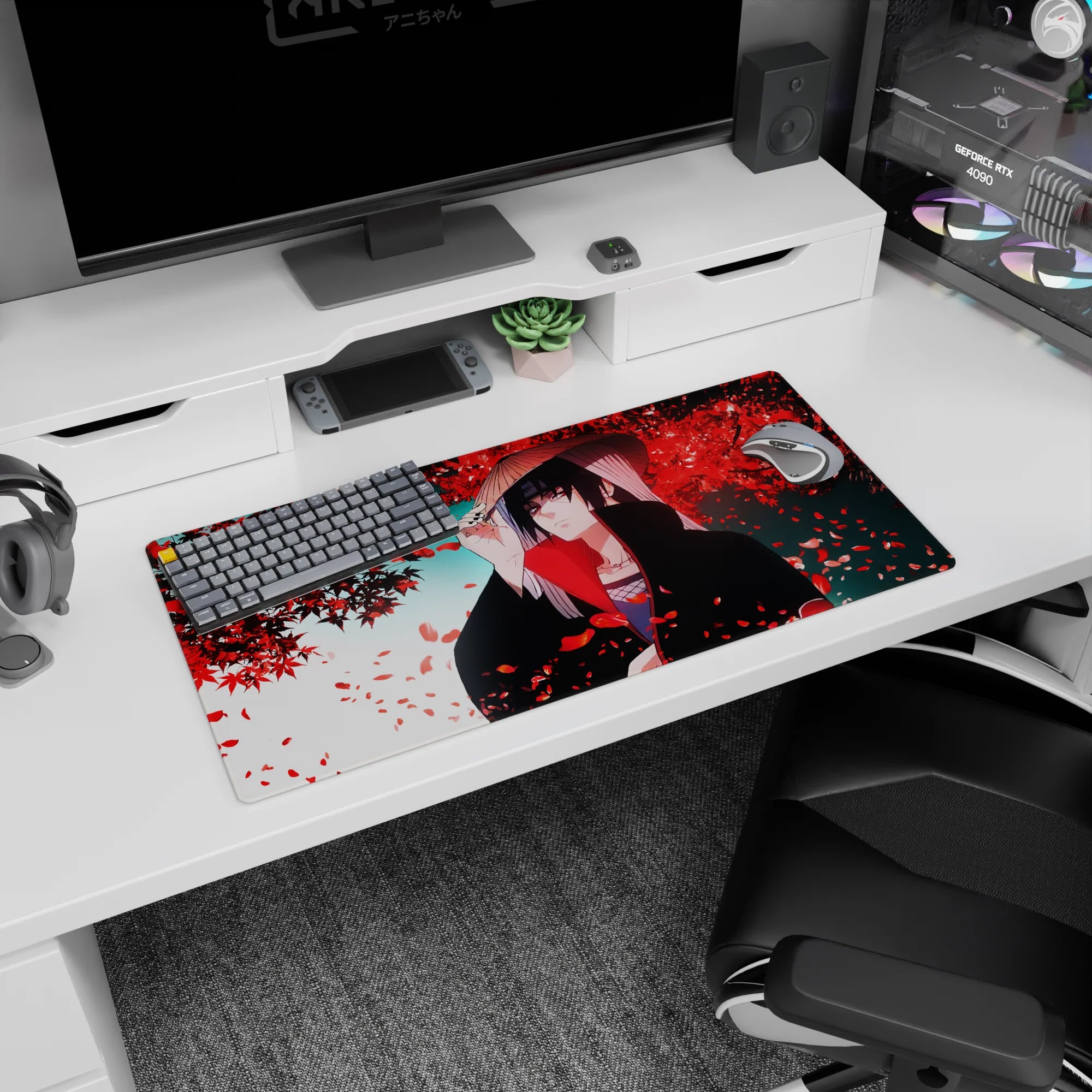 Naruto Deskmat | Mousepad | Deskpad - Fallen Petals of Itachi - AniChan