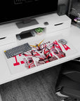 32x16 inches anime mouse pad featuring RX-0 Unicorn Gundam staring forward, gold V-fin and red lines.