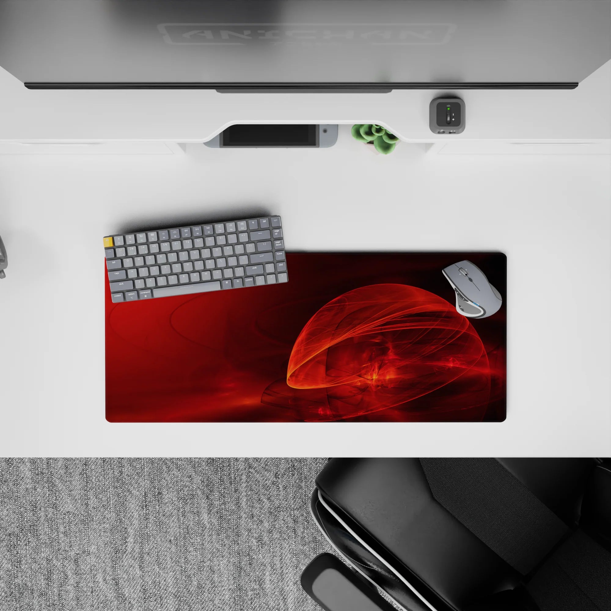 Abstract Deskmat | Mousepad | Deskpad - Crimson Flame - AniChan