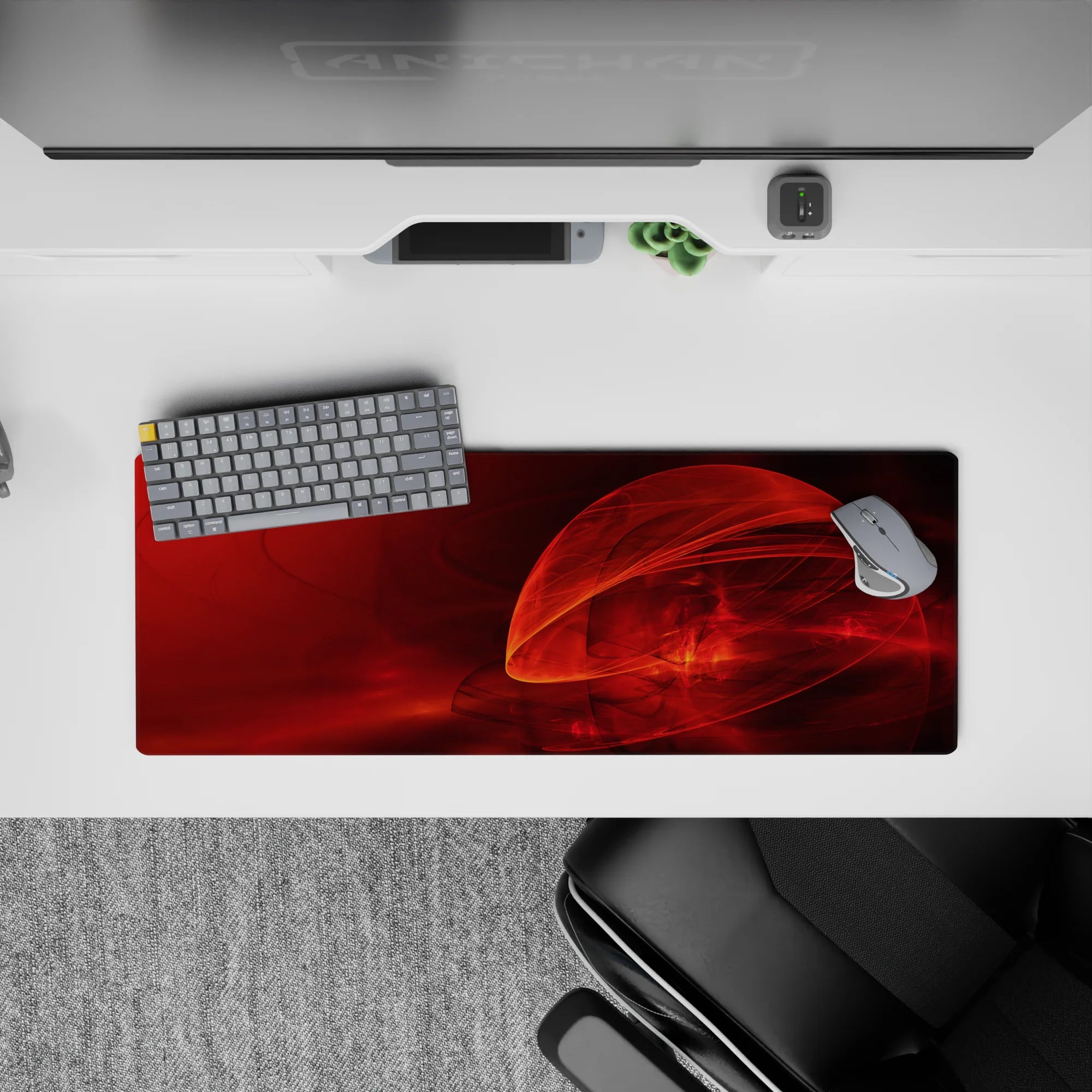 Abstract Deskmat | Mousepad | Deskpad - Crimson Flame - AniChan