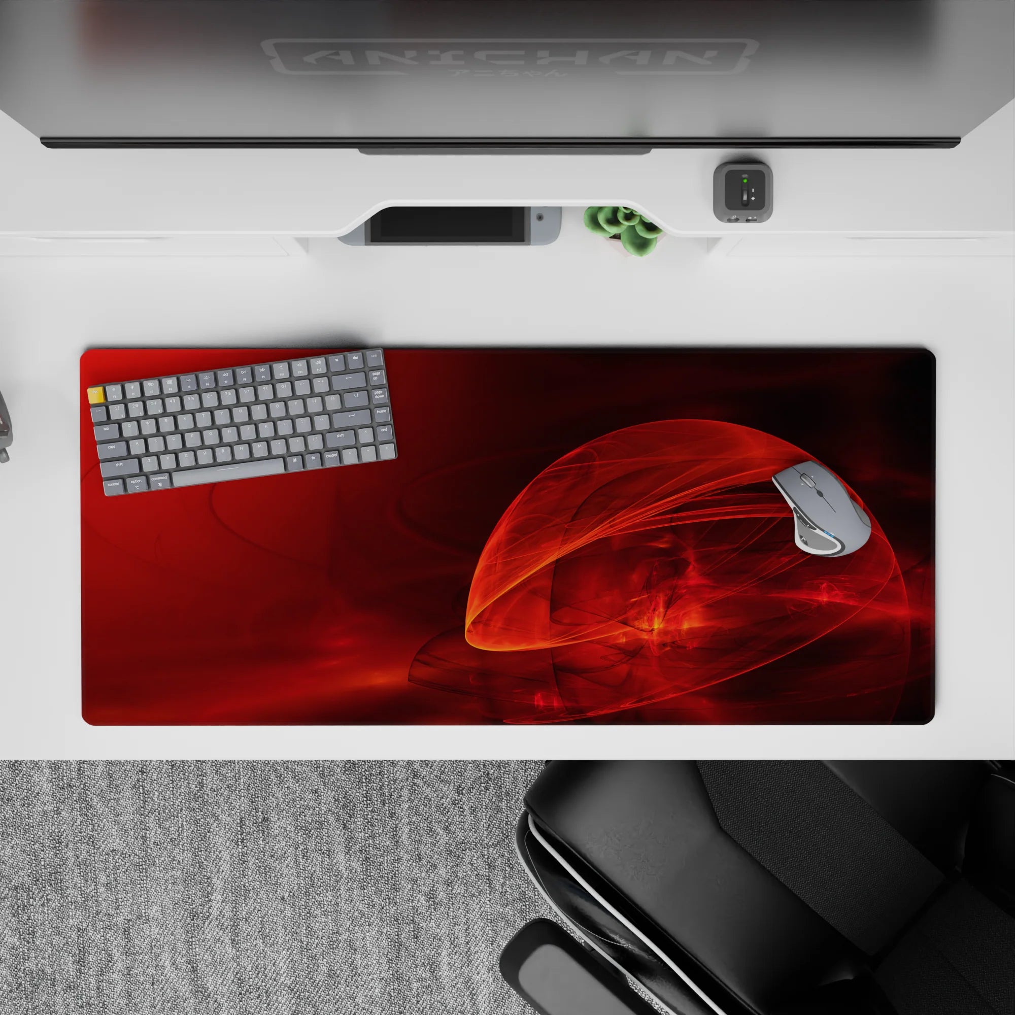 Abstract Deskmat | Mousepad | Deskpad - Crimson Flame - AniChan