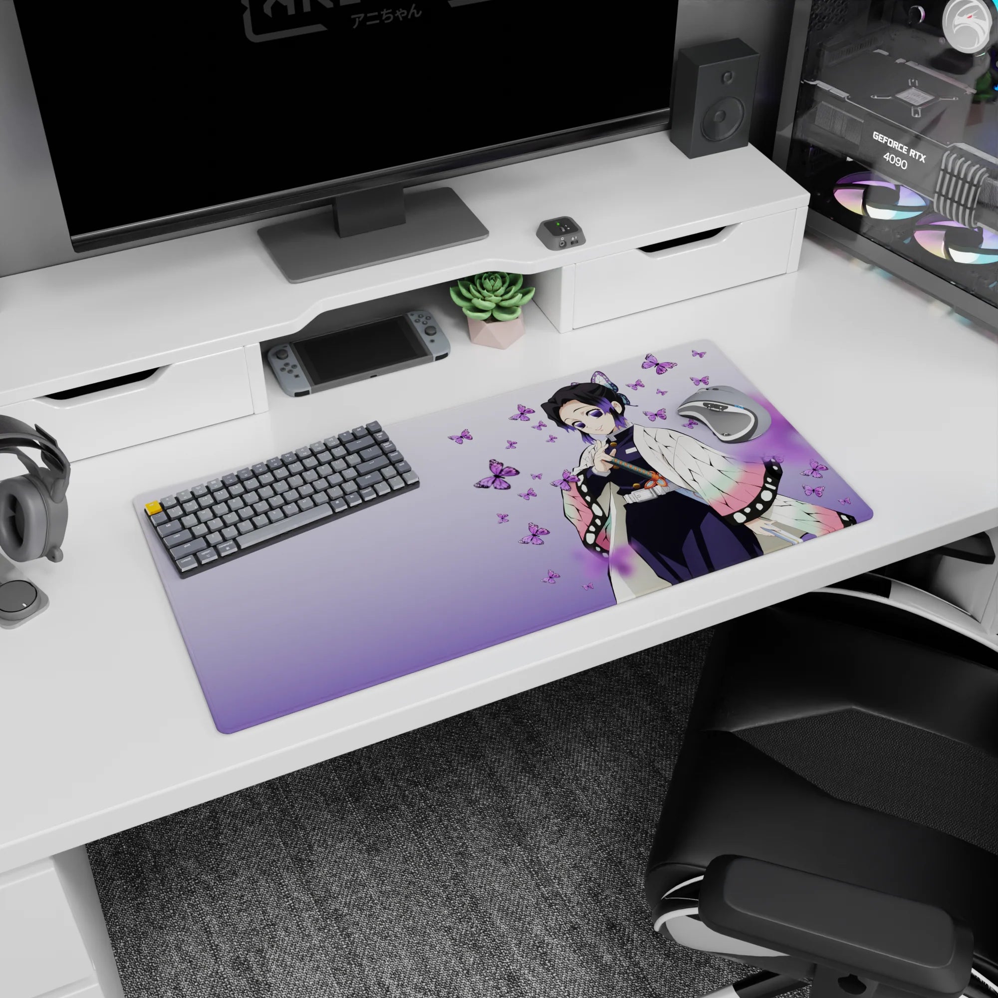 Demon Slayer Deskmat | Mousepad | Deskpad - Shinobu’s Butterfly Aura - AniChan